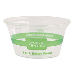 World Centric PLA Clear Portion Cups, Souffle, 2 oz, Plastic, Clear, 2,000/Carton (CPCS2S)