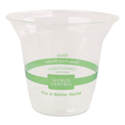 World Centric PLA Clear Cold Cups, 10 oz, Plastic, Clear, 1,000/Carton (CPCS10)