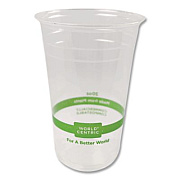 World Centric PLA Clear Cold Cups, 20 oz, Plastic, Clear, 1,000/Carton (CPCS20)