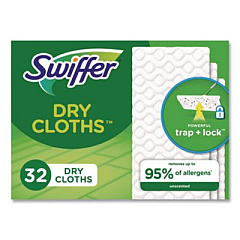 Swiffer Dry Refill Cloths, 10.63 x 8, White, 32/Box, 4 Boxes/Carton (21457)