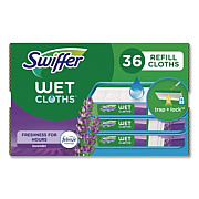 Swiffer Wet Refill Cloths, 10 x 8, Lavender Vanilla and Comfort, White, 36/Carton (55311)