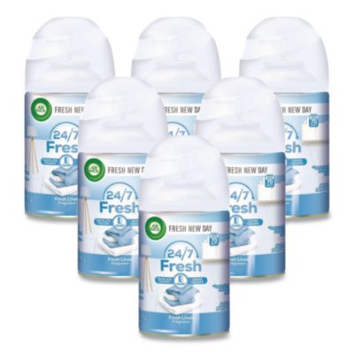Air Wick Freshmatic Ultra Spray Refill, Fresh Linen, 5.89 oz Aerosol Spray, 6/Carton (82314CT)
