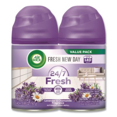 Air Wick Freshmatic Ultra Spray Refill, Lavender/Chamomile, 5.89 oz Aerosol Spray, 2/Pack, 3 Packs/Carton (85595)