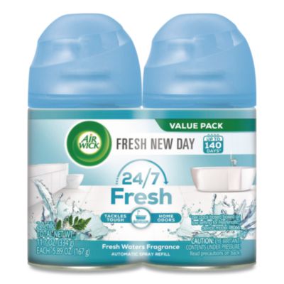 Air Wick Freshmatic Ultra Automatic Spray Refill, Fresh Waters, 5.89 oz Aerosol Spray, 2/Pack (82093PK)