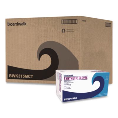 Boardwalk Powder-Free Synthetic Vinyl Gloves, Medium, 4 mil Thick, 9.5" Long, Cream, 100/Box, 10 Boxes/Carton (315MCT)