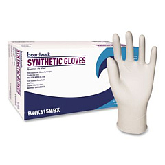 Boardwalk Powder-Free Synthetic Vinyl Gloves, Medium, 4 mil Thick, 9.5" Long, Beige, 100/Box (315MBX)