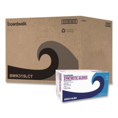 Boardwalk Powder-Free Synthetic Vinyl Gloves, Large, 4 mil Thick, 9.5" Long, Cream, 100/Box, 10 Boxes/Carton (315LCT)