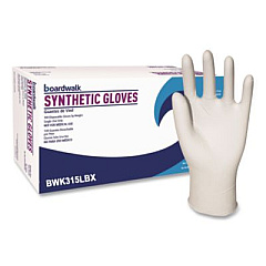 Boardwalk Powder-Free Synthetic Vinyl Gloves, Large, 4 mil Thick, 9.5" Long, Beige, 100/Box (315LBX)