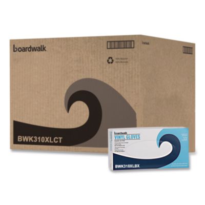 Boardwalk Powder-Free Synthetic Examination Vinyl Gloves, X-Large, 5 mil Thick, 9.5" Long, Cream, 100/Box, 10 Boxes/Carton (310XLCT)