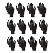 Boardwalk Palm Coated HPPE Gloves, Medium (Size 8), Salt and Pepper/Black, 12 Pairs (000298)