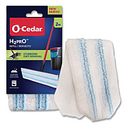 O-Cedar H2prO Flat Mop Head Replacement, 9.25 x 4.38, Blue/White, 2/Pack (175782)