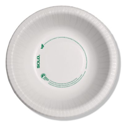 SOLO Compostable Paper Dinnerware, ProPlanet Seal, Bowl, 12 oz, White, 1,000/Carton (HB12PLANET)