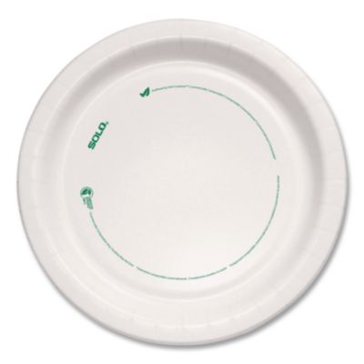SOLO Compostable Paper Dinnerware, ProPlanet Seal, Plate, 8.5" dia, White, 500/Carton (MP9PLANET)
