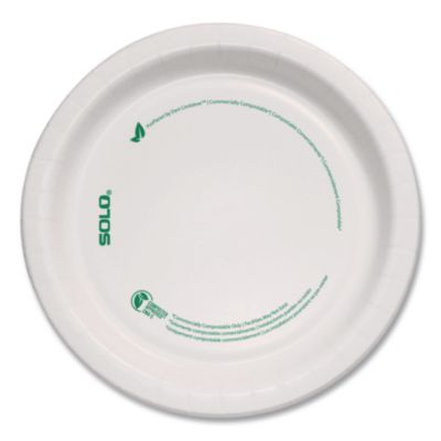 SOLO Compostable Paper Dinnerware, ProPlanet Seal, Plate, 6" dia, White, 1,000/Carton (MP6PLANET)