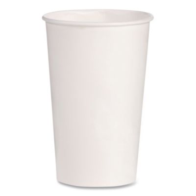 SOLO Double Sided Poly (DSP) Paper Cold Cups, 16 oz, White, 50 Cups/Sleeve, 20 Sleeves/Carton (RP16P2050)