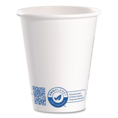 SOLO Recycled Content PCF Paper Hot Cups, ProPlanet Seal, 8 oz, White/Blue, 1,000/Carton (378RCPLANET)