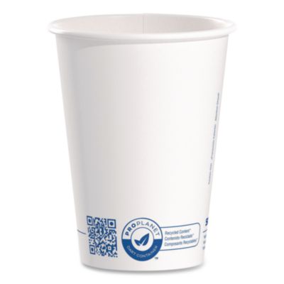 SOLO Recycled Content PCF Paper Hot Cups, ProPlanet Seal, 12 oz, White/Blue, 1,000/Carton (412RCNPLANET)