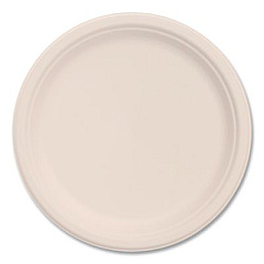 Dart Compostable Molded Fiber Dinnerware, ProPlanet Seal, Plate, 9" dia, Natural, 500/Carton (9FBRP1)