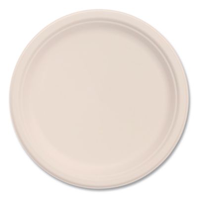 Dart Compostable Molded Fiber Dinnerware, ProPlanet Seal, Plate, 9" dia, Natural, 500/Carton (9FBRP1)