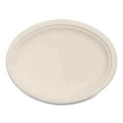 Dart Compostable Molded Fiber Dinnerware, ProPlanet Seal, Platter, 10" Diameter, Natural, 500/Carton (10FBRPLR1)