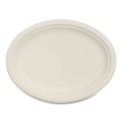 Dart Compostable Molded Fiber Dinnerware, ProPlanet Seal, Platter, 10" Diameter, Natural, 500/Carton (10FBRPLR1)