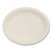 Dart Compostable Molded Fiber Dinnerware, ProPlanet Seal, Platter, 12" Diameter, Natural, 500/Carton (12FBRPLR1)