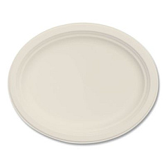 Dart Compostable Molded Fiber Dinnerware, ProPlanet Seal, Platter, 12" Diameter, Natural, 500/Carton (12FBRPLR1)