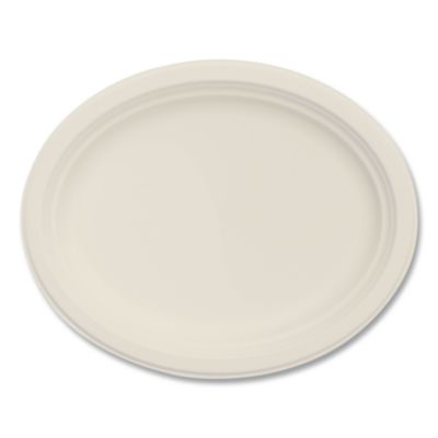 Dart Compostable Molded Fiber Dinnerware, ProPlanet Seal, Platter, 12" Diameter, Natural, 500/Carton (12FBRPLR1)