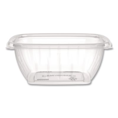 Dart Square Plastic Bowls, 12 oz, 8.5 x 8.5 x 2.64, Clear, Plastic, 63 Bowls/Sleeve, 8 Sleeves/Carton (C12SB)