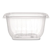 Dart Square Plastic Bowls, 16 oz, 8.5 x 8.5 x 1.96, Clear, Plastic, 63 Bowls/Sleeve, 8 Sleeves/Carton (C16SB)