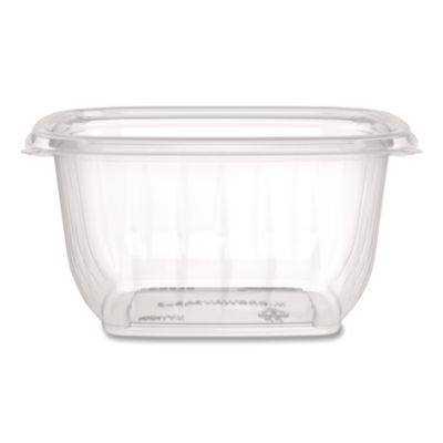 Dart Square Plastic Bowls, 16 oz, 8.5 x 8.5 x 1.96, Clear, Plastic, 63 Bowls/Sleeve, 8 Sleeves/Carton (C16SB)