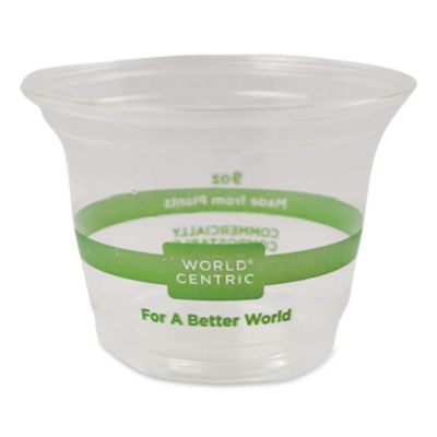 World Centric PLA Clear Cold Cups, 9 oz, Plastic, Clear, 1,000/Carton (CPCS9Q)