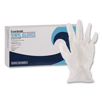 Boardwalk General Purpose Vinyl Gloves, Powder-Free, Medium, 2.6 mil Thick, 13" Long, Clear, 100/Box (365MBX)