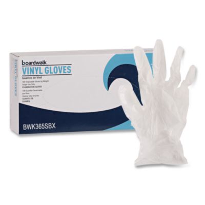 Boardwalk General Purpose Vinyl Gloves, Powder-Free, Small, 2.6 mil Thick, 9.5" Long, Clear, 100/Box (365SBX)