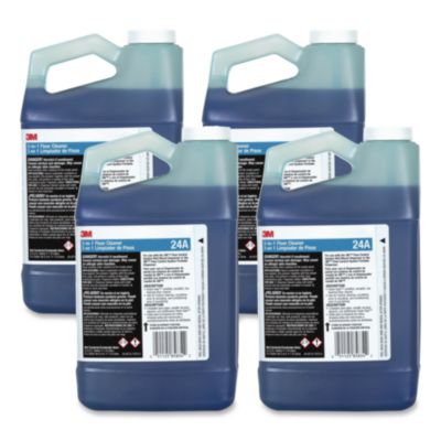 3M 3-in-1 Floor Cleaner Concentrate 24A, Fresh Scent, 0.5 gal Bottle, 4/Carton