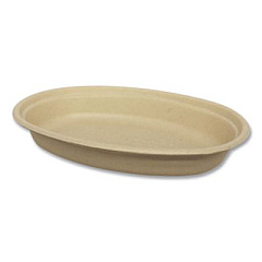 World Centric Fiber Bowls, Burrito Bowl, 32 oz, 9.7 x 5.3 x 1.6, Natural, Paper, 300/Carton (BOSCUBBLFP)