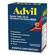 Advil Ibuprofen Tablets Refill Packs, Two-Pack, 30/Box (64008)
