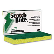 Scotch-Brite PROFESSIONAL Medium-Duty Scrubbing Sponge 74, 3.6 x 6.1, 0.7" Thick, Yellow/Green (74EA)