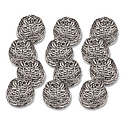 Scotch-Brite Stainless Steel Scrubber, Silver, 12/Carton (19084)