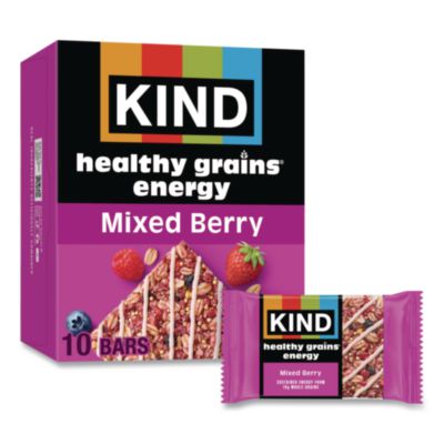 KIND Healthy Grains Energy Mixed Berry Bars, 1.4 oz Bar, 10/Box (67073)