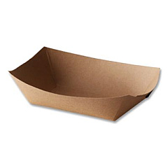 Bagcraft EcoCraft Food Trays, 3 lb Capacity, Natural, Paper, 500/Carton (300699)