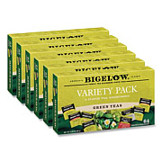 Bigelow Green Tea Assortment, Tea Bags, 64/Box, 6 Boxes/Carton (30568CT)