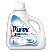 Purex Free and Clear Liquid HE Laundry Detergent, Unscented, 150 oz Bottle (05020EA)