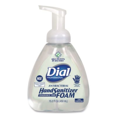 Dial Professional Antibacterial Foam Hand Sanitizer, 15.2 oz Pump Bottle, Fragrance-Free (06040EA)