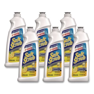 Soft Scrub All Purpose Cleanser, Lemon Scent 36 oz Bottle, 6/Carton (15020CT)
