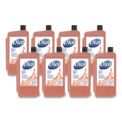 Dial Professional Hair + Body Wash Refill for 1 L Liquid Dispenser, Neutral Scent, 1 L, 8/Carton (04029)