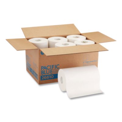Georgia Pacific Professional SofPull Hardwound Paper Towel Roll, Nonperforated, 1-Ply, 9" x 400 ft, White, 6 Rolls/Carton (26610)