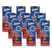 Ziploc Double Zipper Storage Bags, Triple System Seal, Gallon, 10.56" x 10.75", Clear, 38 Bags/Box, 9 Boxes/Carton (383233)