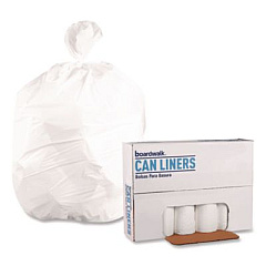 GEN High-Density Can Liners, 30 gal, 10 mic, 30" x 36", Natural, Perforated Roll, 25 Bags/Roll, 20 Rolls/Carton (303613)