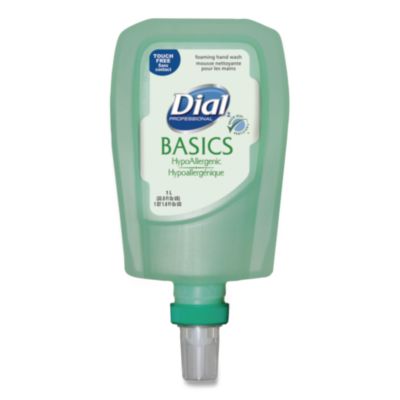 Dial Professional Basics Hypoallergenic Foaming Hand Wash Refill for FIT Touch Free Dispenser, Honeysuckle Scent, 1 L (16722EA)